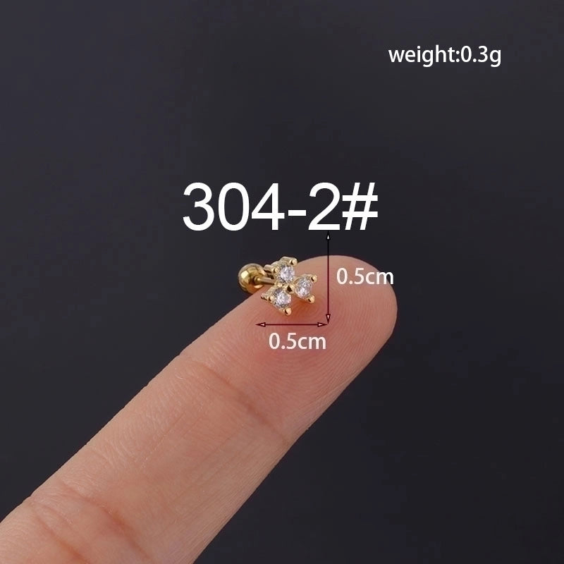 Ear Cartilage Rings & Studs Fashion Geometric Copper Plating Artificial Gemstones