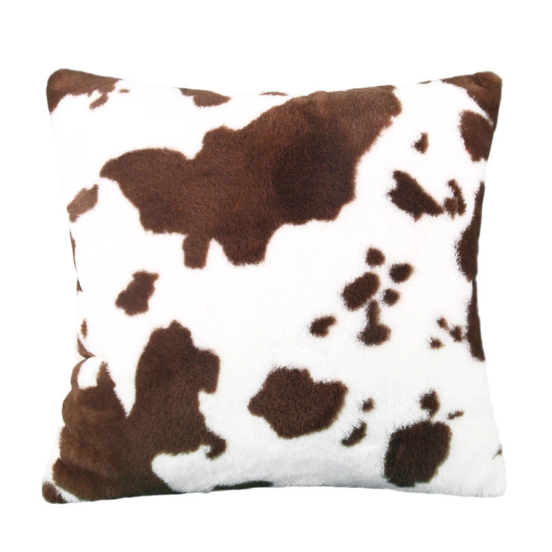 Cow Pattern Plush Pillowcase Animal Pattern Short Velvet Sofa Cushion Car Cushion Pillowcase