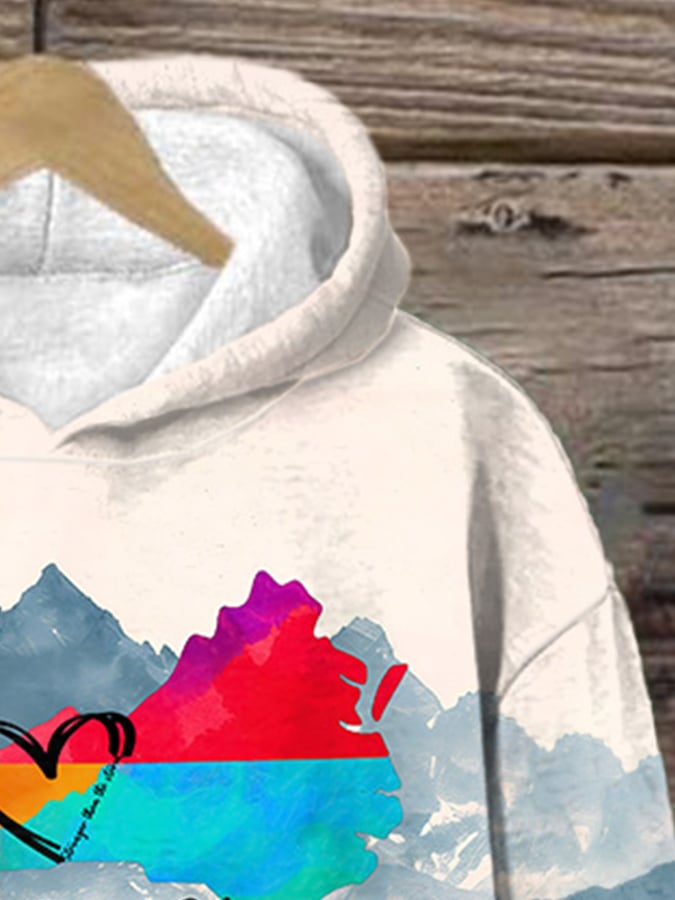 Retro Appalachian Mountains Painting Appalachia Strong Stronger Than The Storm Print Hoodie
