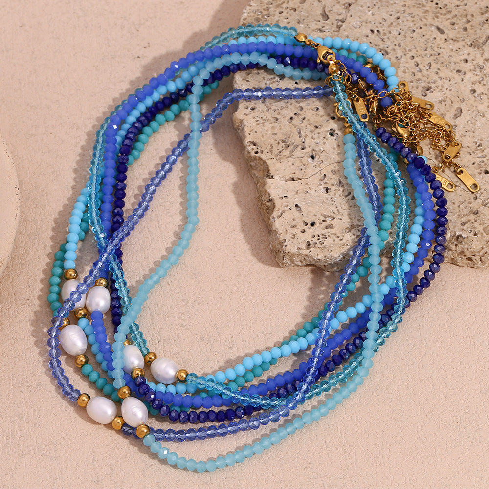 Fashion Round Circle Geometric Stainless Steel Electroplating Necklaces