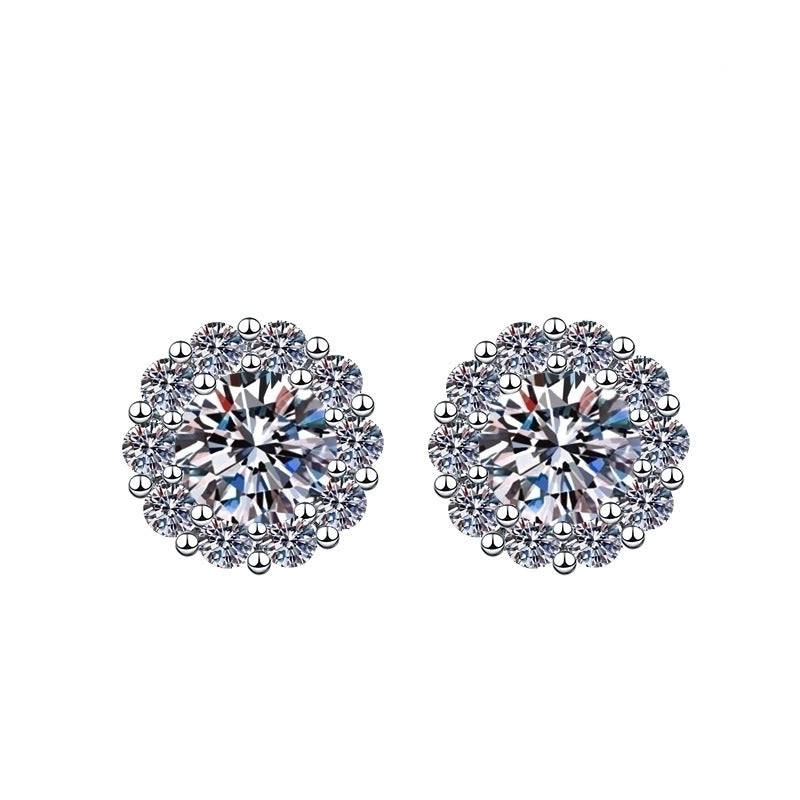 1 Pair Sweet Minimalist Round Heart Shape Bow Knot Plating Inlay Copper Zircon Silver Plated Drop Earrings