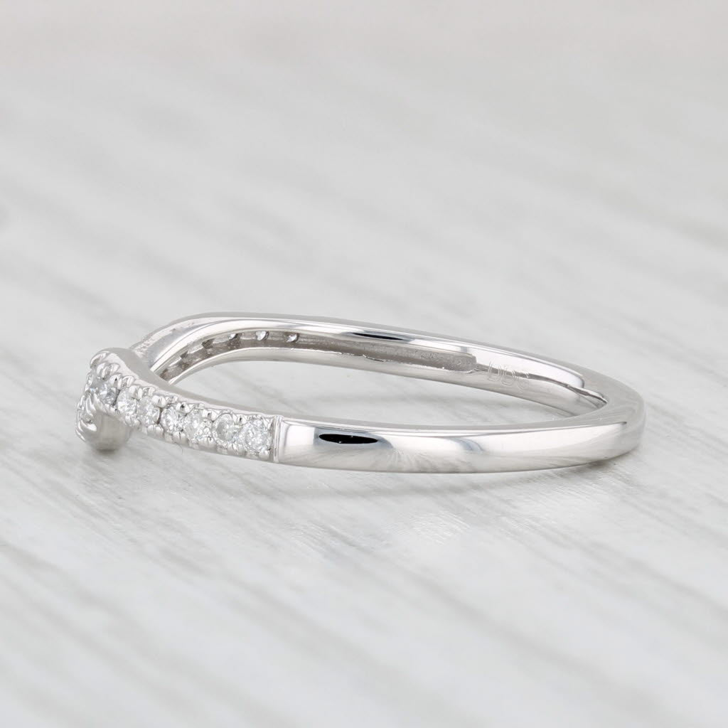 0.10ctw Diamond Wedding Band Guard 14k White Gold Size 7 Stackable