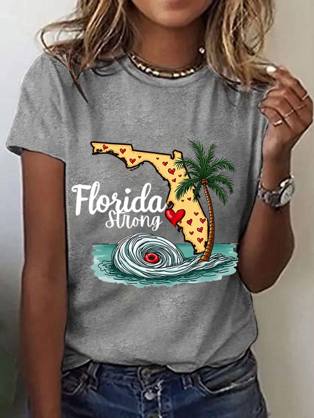 Women's Florida Strong Printed Casual T-Shirt