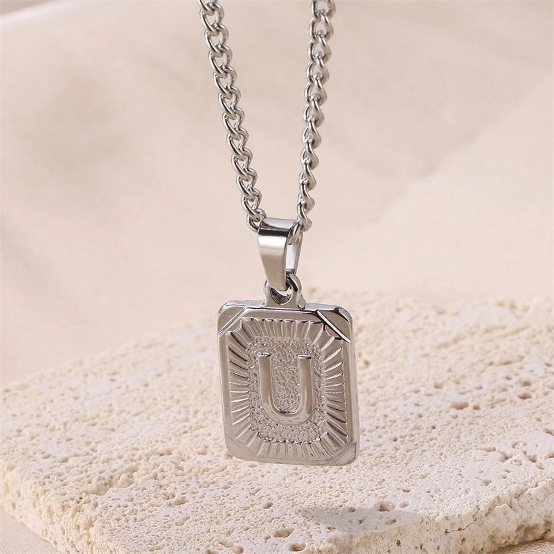 Hip-hop Letter Titanium Steel Plating Gold Plated Pendant Necklace