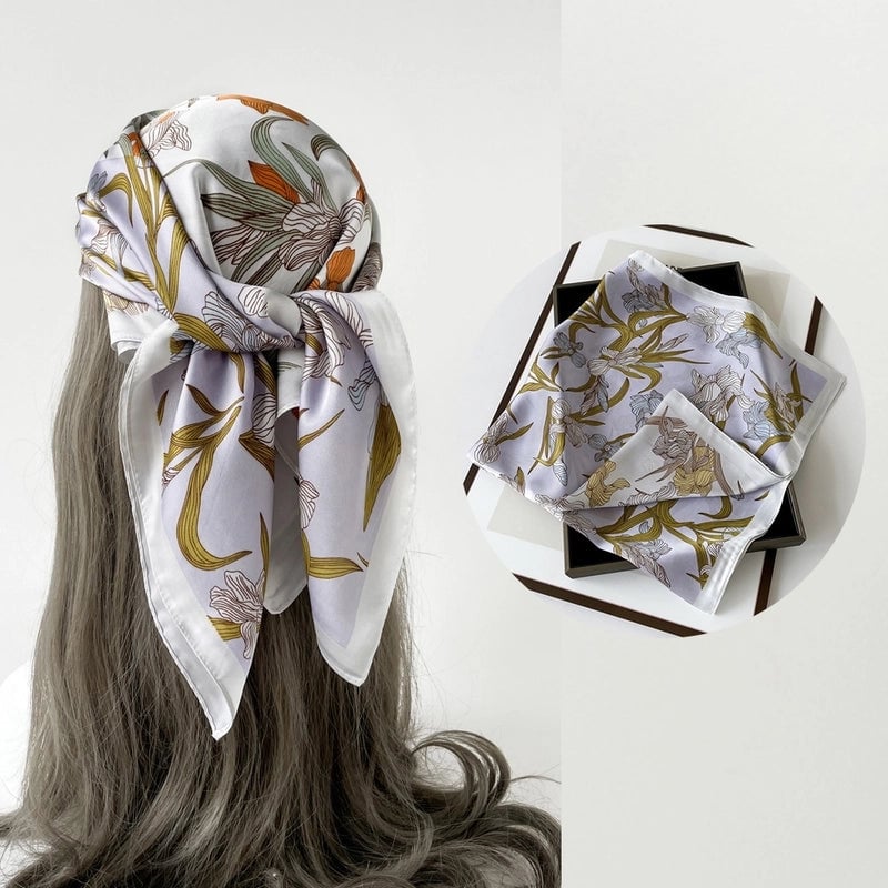 Women's Casual Flower Satin Printing Bandanas
