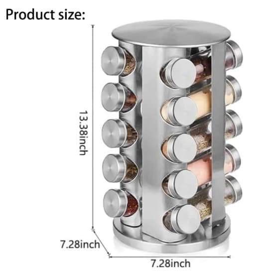 Kitchen spices organizer - Rotating spices rack (STEEL BODY)