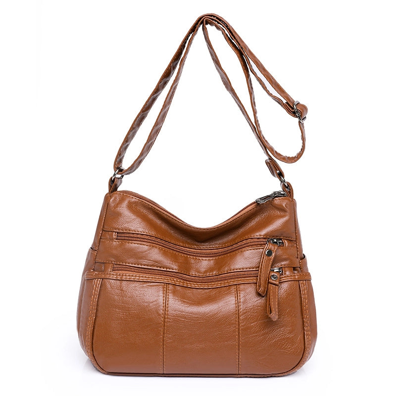 Women's Pu Leather Solid Color Vintage Style Classic Style Square Zipper Shoulder Bag Crossbody Bag