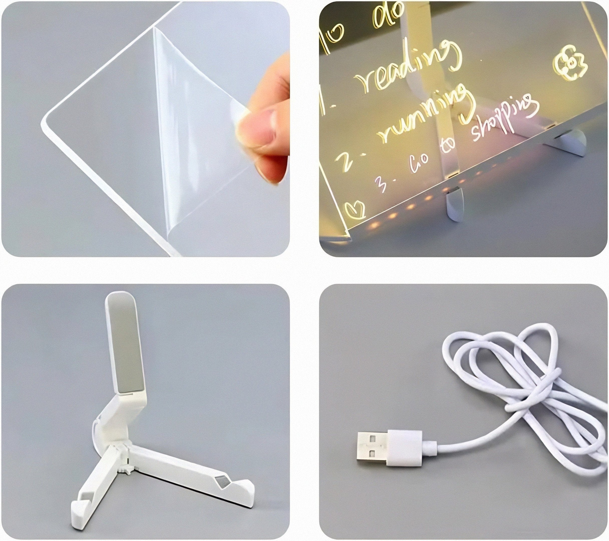 Creative Rewritable Acrylic LED Message Board 🎨 (come with 7 Pens)