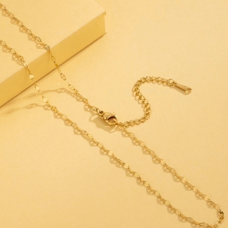 Stainless Steel 18K Gold Plated Minimalist Plating Solid Color Necklace