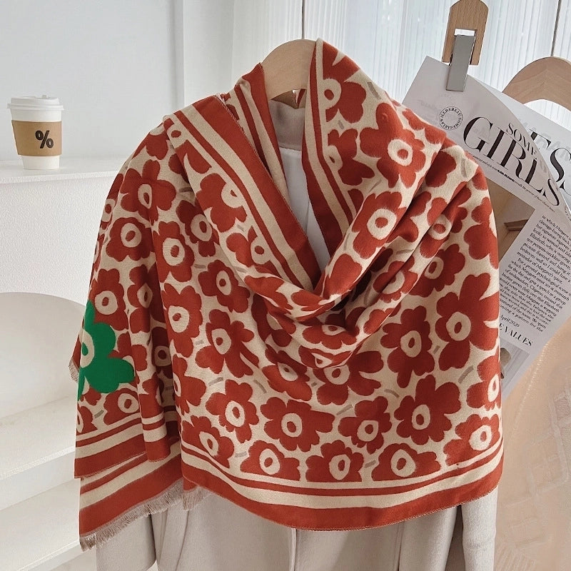 Women's Minimalist Commute Color Block Viscose Fiber Printing Scarf