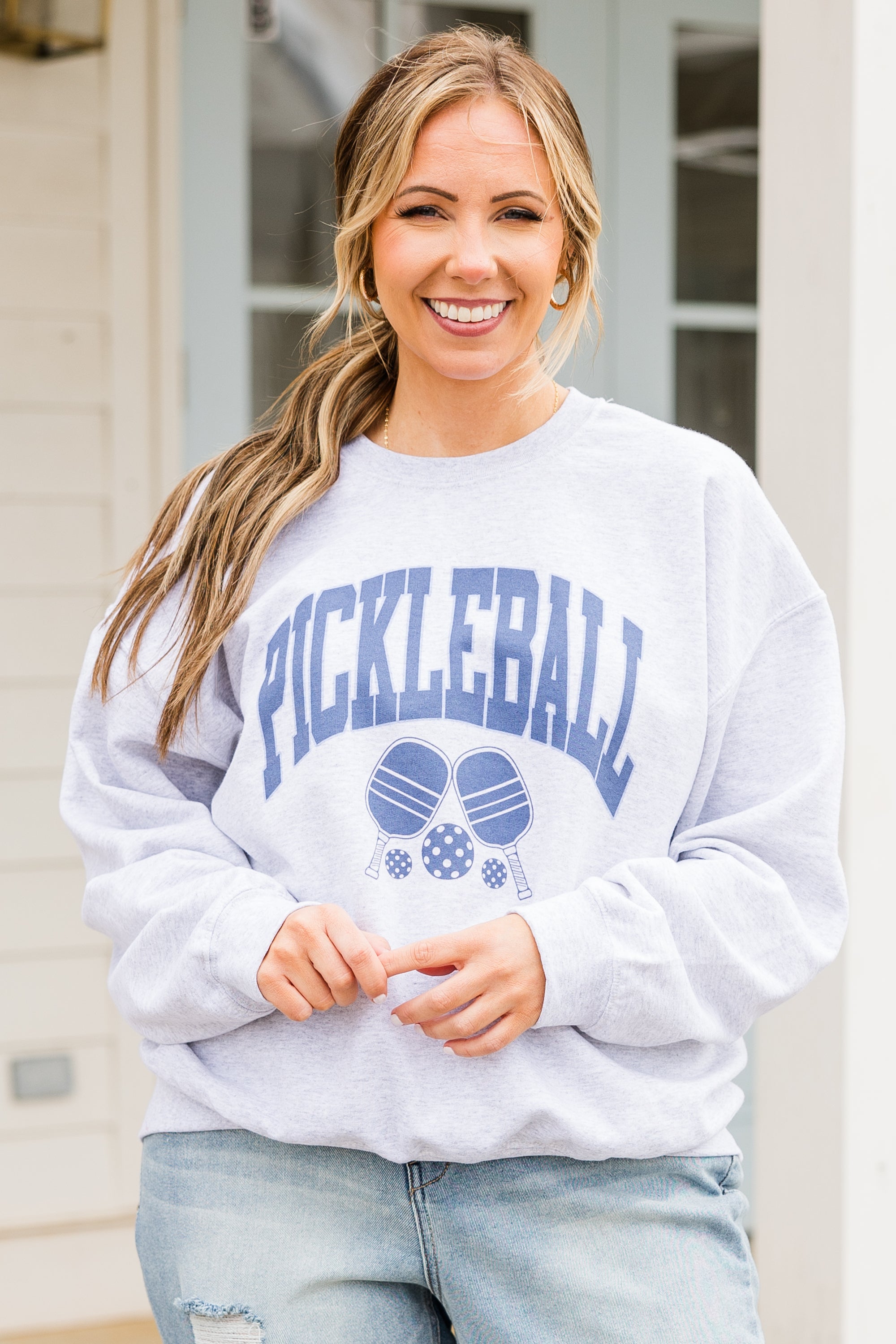 Pickleball Star Sweatshirt. Ash