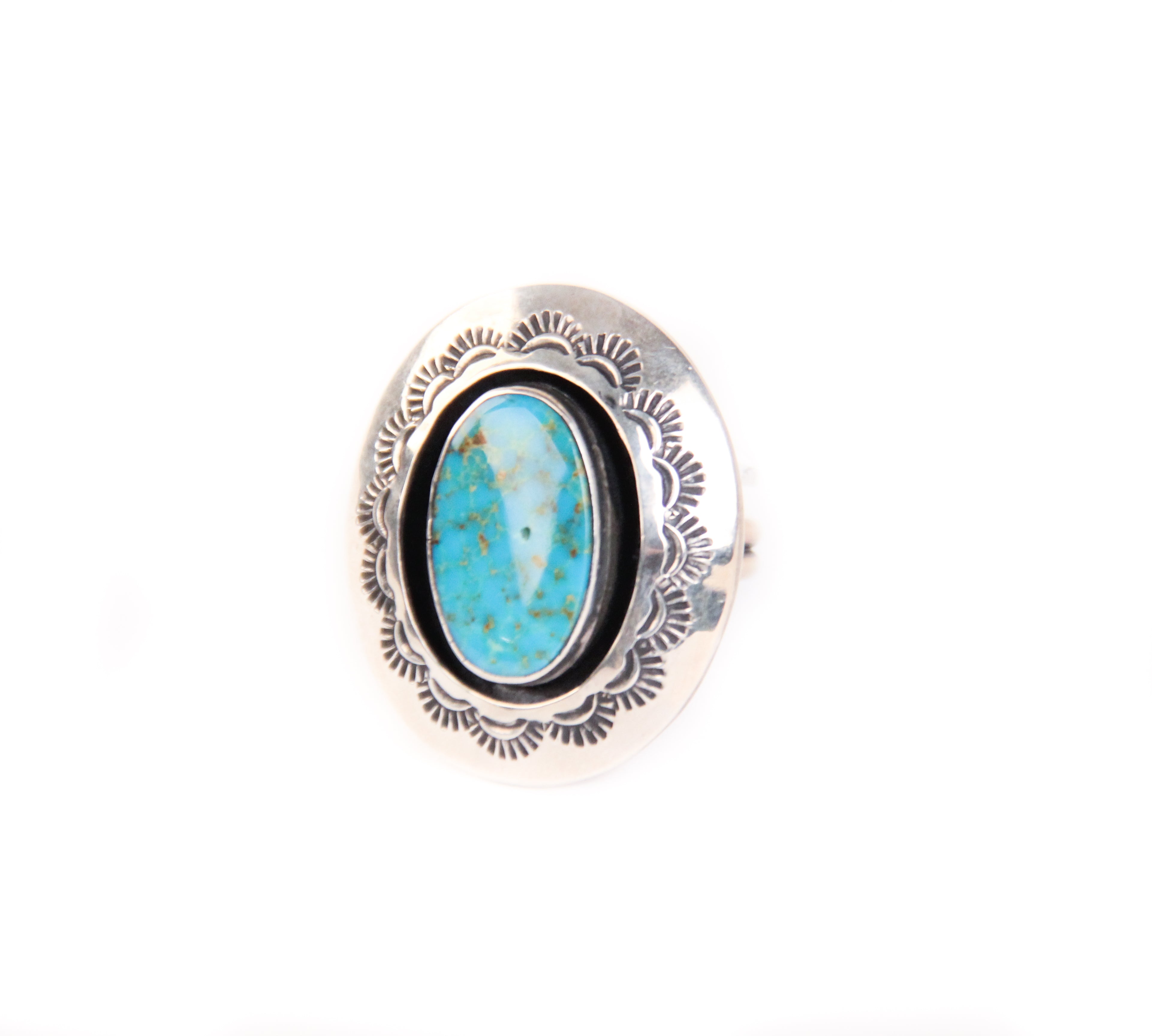 Stamped Turquoise Ring