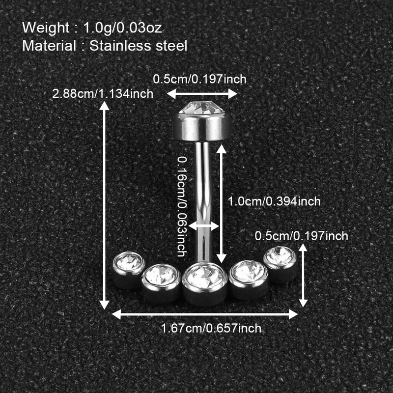 1 Piece Belly Rings Minimalist Classic Style Solid Color 302 Stainless Steel 316 Stainless Steel  Polishing Rhinestone Inlay Diamond Belly Rings