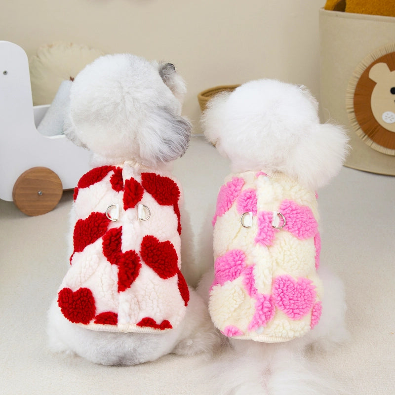 Casual Polyester Heart Shape Pet Clothing