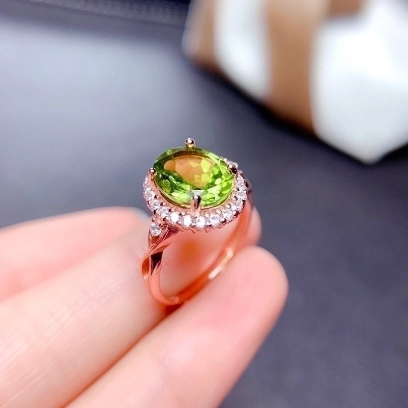 Copper Plating Geometric Artificial Gemstones Crystal Rings