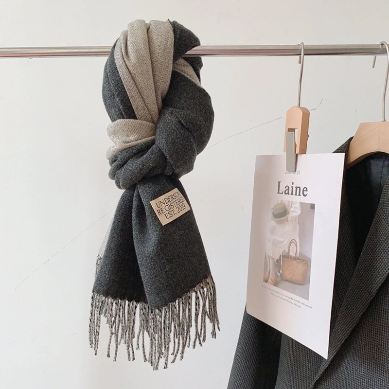 Ruibei Dandelion Cashmere Scarf Winter Thickened  Versatile Women's Warm Gift Double-sided Scarf