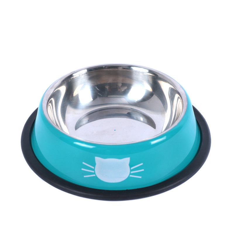 Pet Supplies Combination Stainless Steel Cat Dog Bowl Colorful Anti-slip Food Bowl Durable For Cats Dogs