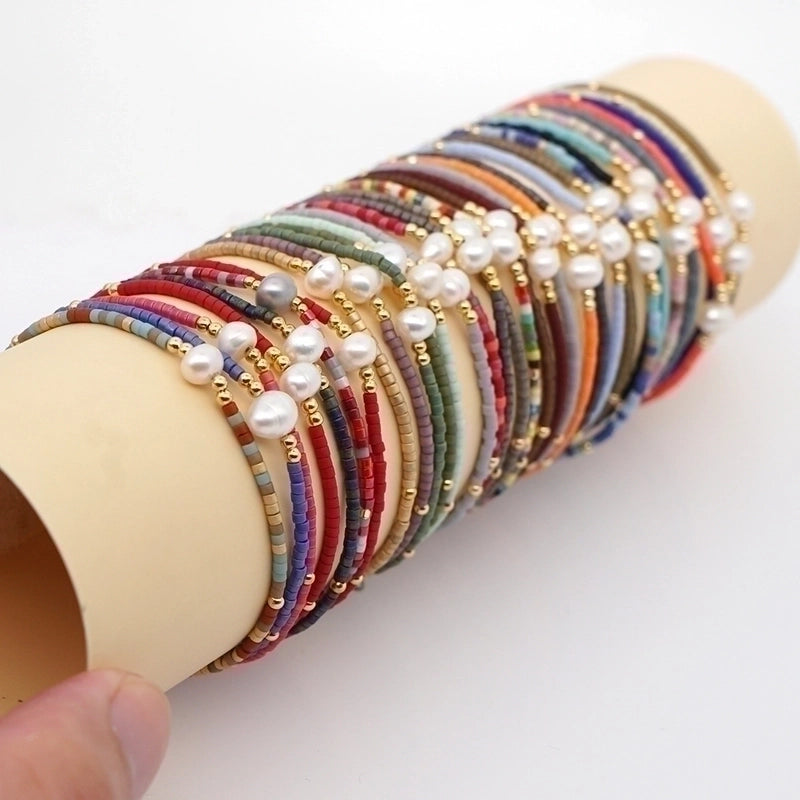 1 Piece Minimalist Circle Beaded Irregular Pearl Women's Bracelets