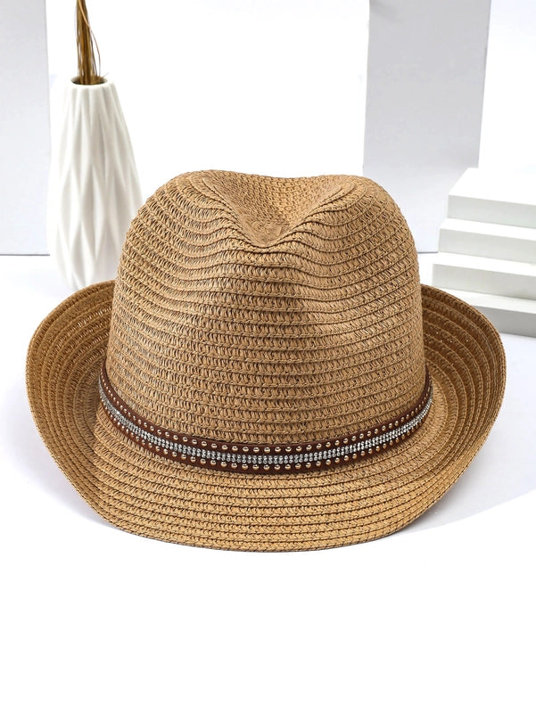 Women's Vacation Classic Style Geometric Curved Eaves Sun Hat Straw Hat