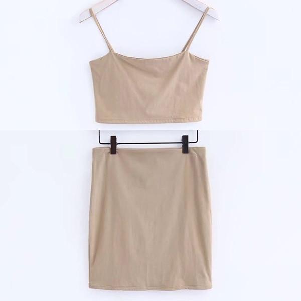 Cropped Top And Slim Mini Skirt Set