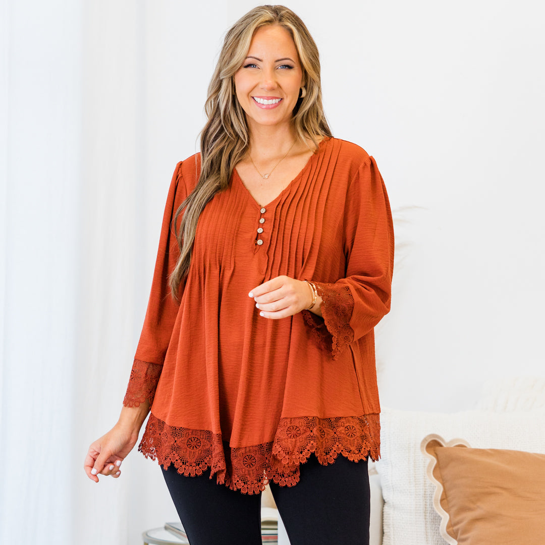 Desert Sunrise Top. Rust
