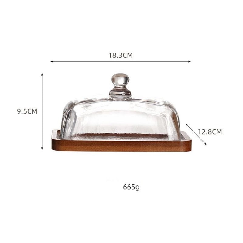 Retro Solid Color Wood Glass Plate 1 Piece