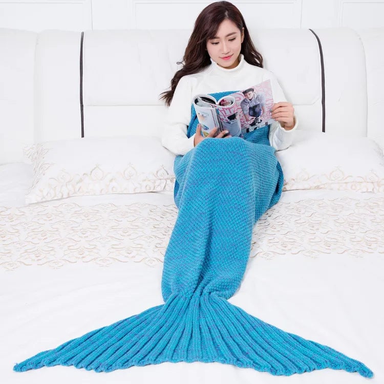 Knitted Mermaid Blanket
