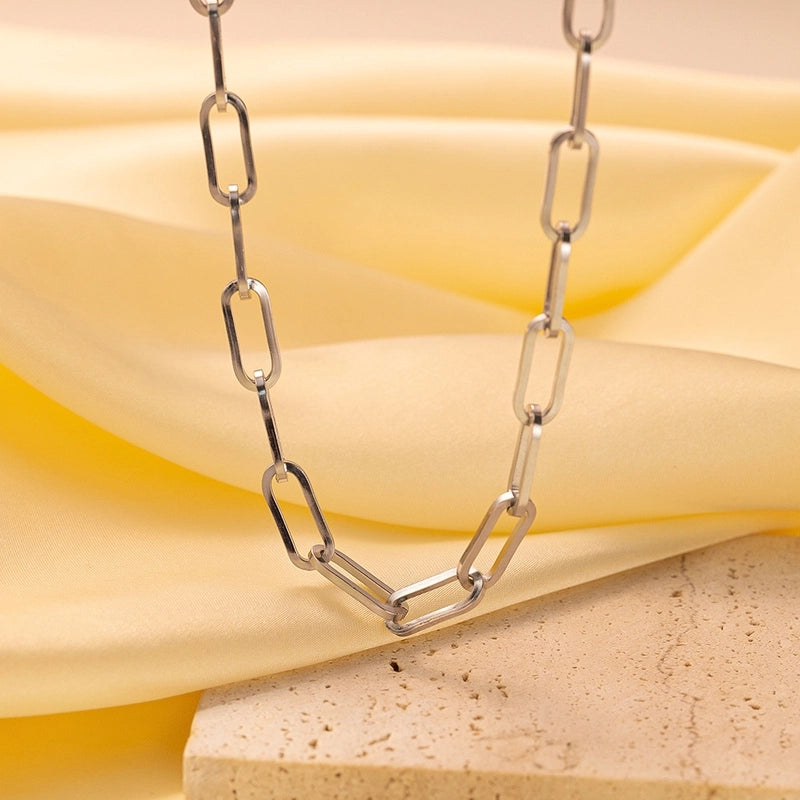 Hip-Hop Retro Solid Color Titanium Steel Plating Jewelry Set