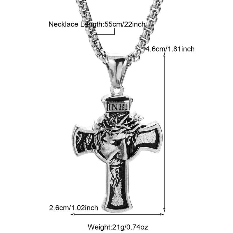 Modern Style Classic Style Portrait Cross Solid Color 304 Stainless Steel 18K Gold Plated Round Pendant Necklace