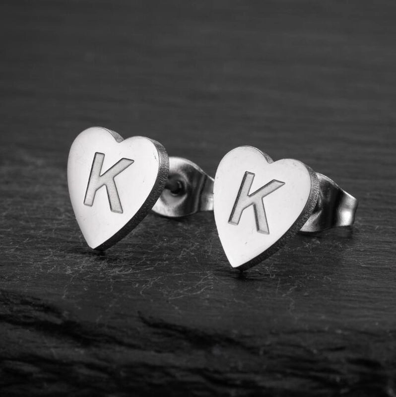 1 Pair Fashion Letter Heart Shape Plating 304 Stainless Steel 18K Gold Plated Ear Studs