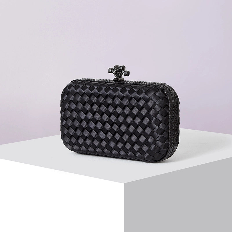 Factory Direct Sales Silk Hand-woven Women's Clutch Crossbody Simple Evening Bag Chain Pouch