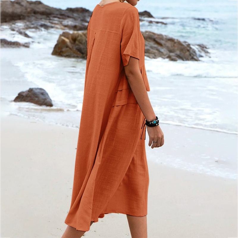 Women's cotton and linen summer dress