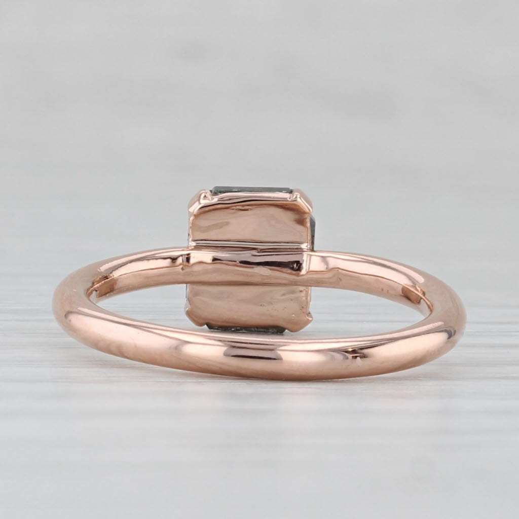 New Custom 1.44ct Galaxy Diamond Solitaire Ring 14k Rose Gold Size 6 Octagon Cut