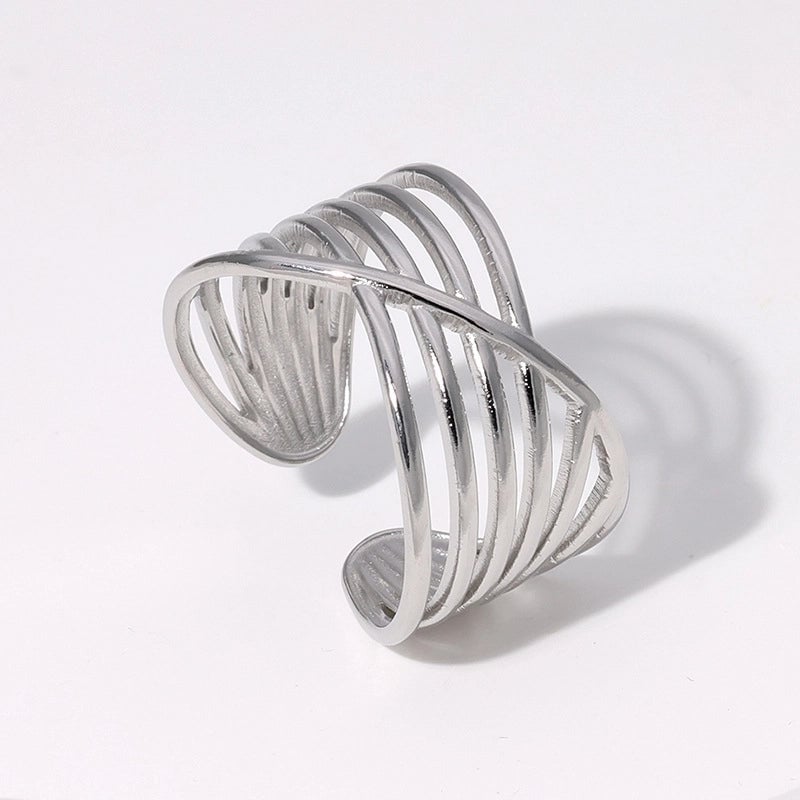 304 Stainless Steel 18K Gold Plated Basic Plating Geometric Open Rings
