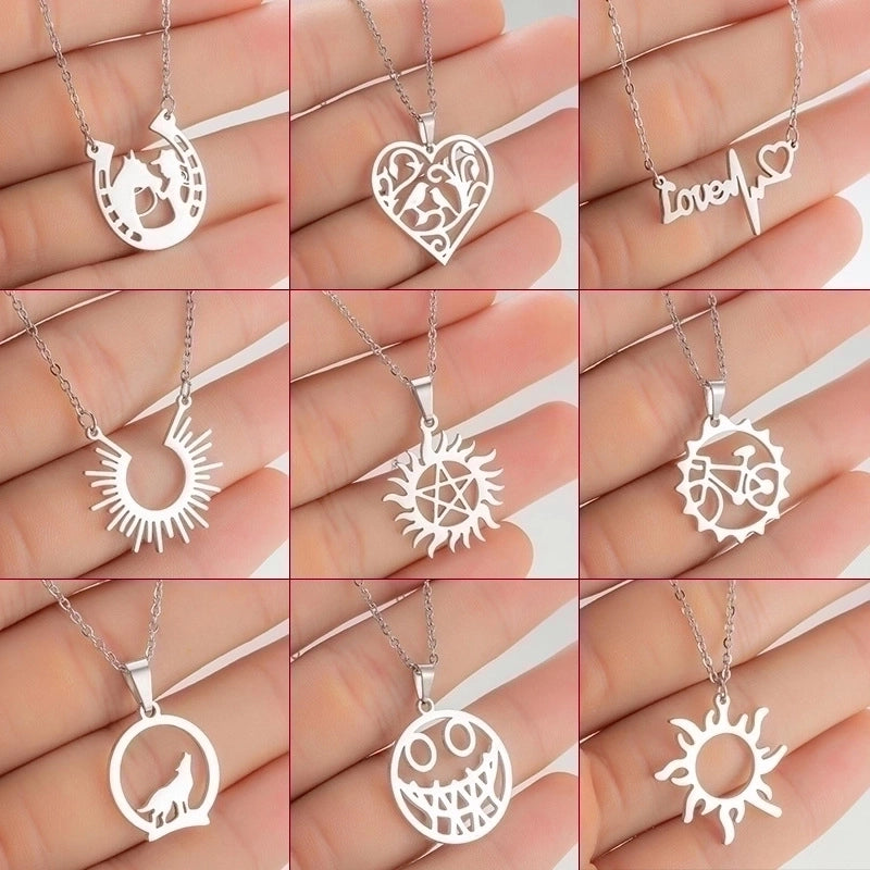 Fashion Geometric 201 Stainless Steel 18K Gold Plated Plating Stainless Steel Necklaces