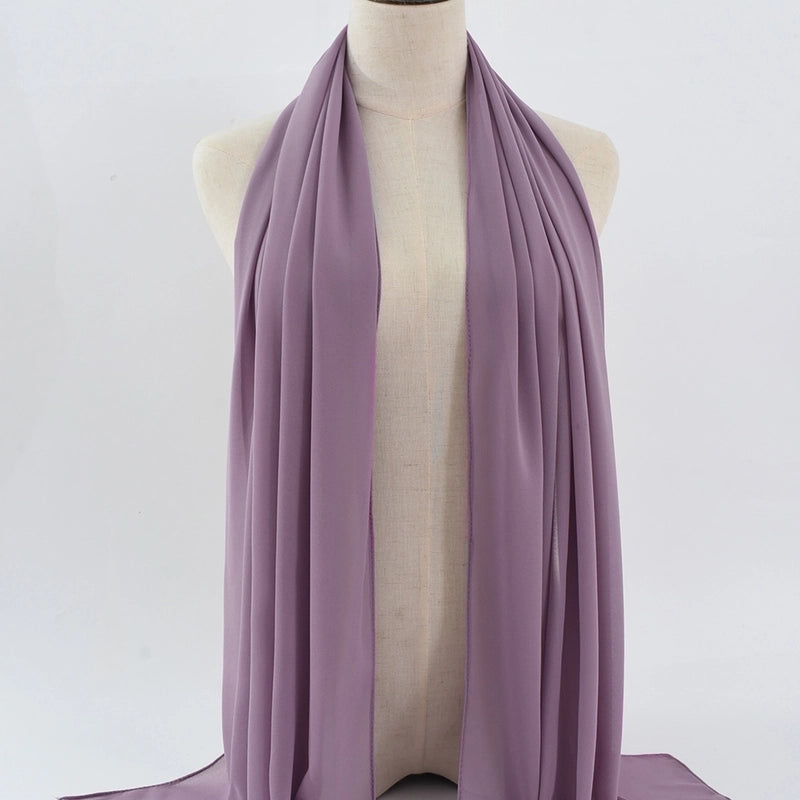 Women's Minimalist Classic Style Solid Color Satin Silk Scarf