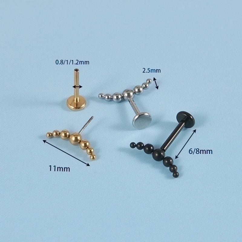 1 Piece Ear Cartilage Rings & Studs Elegant Minimalist Artistic Solid Color 304 Stainless Steel Plating 18K Gold Plated