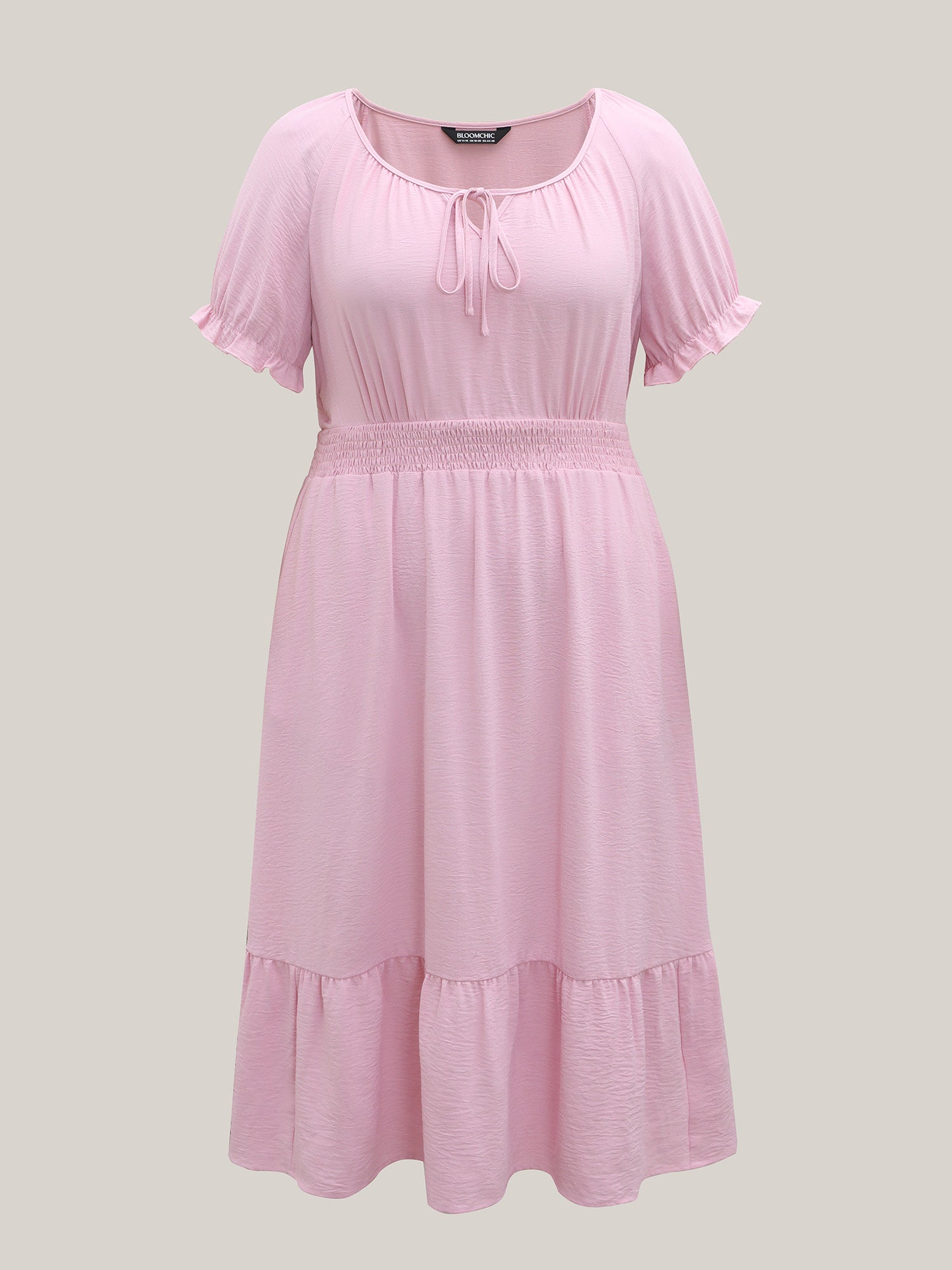 Shirred Waist Tiered Hem Milkmaid Dress