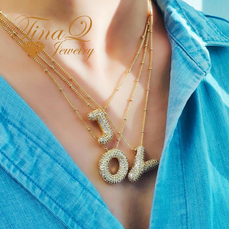 🔥Last Day 49% OFF-Diamond Bubble Letter Necklace