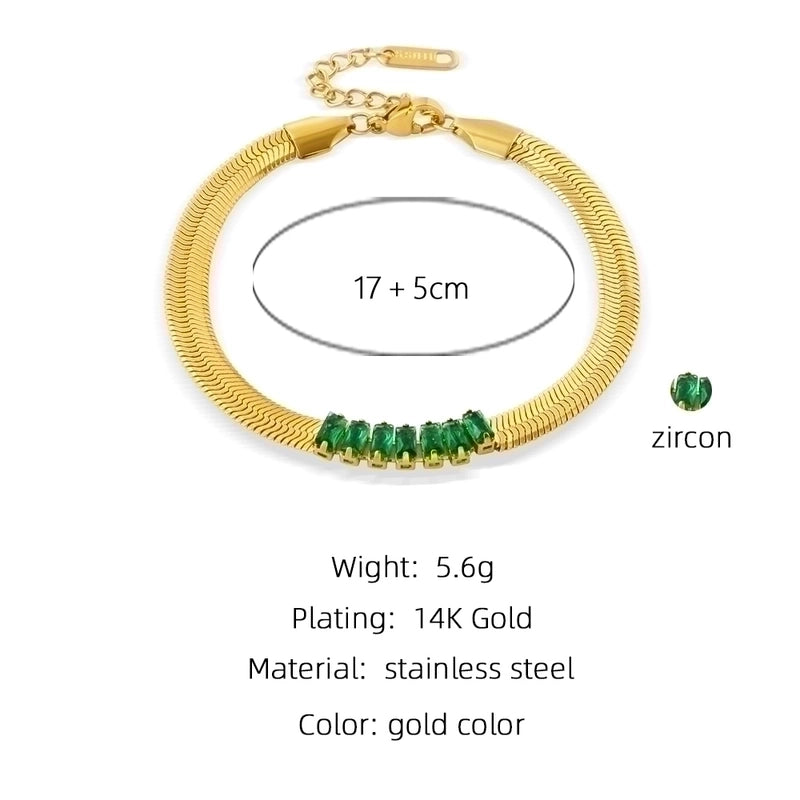 Fashion Solid Color 304 Stainless Steel Artificial Gemstones Bracelets In Bulk