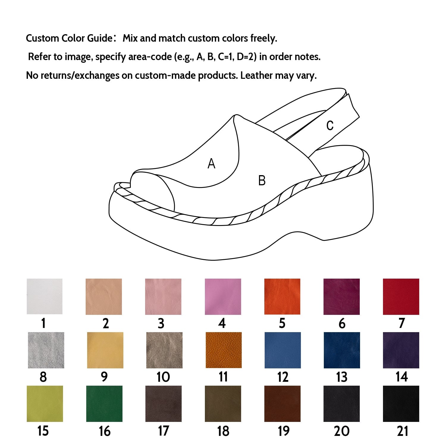 Handmade Leather Light Platform Sandals For Women Mori Girl Style in Black