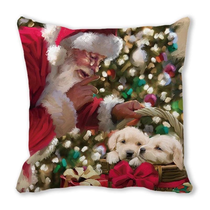 Christmas Pastoral Santa Claus Chemical Fiber Pillow Cases Couch & Sofa Decor