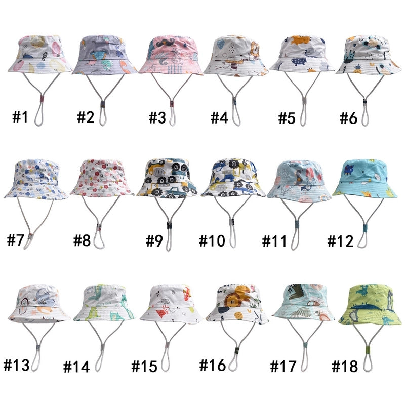 Children Unisex Casual Minimalist Dinosaur Flower Printing Bucket Hat