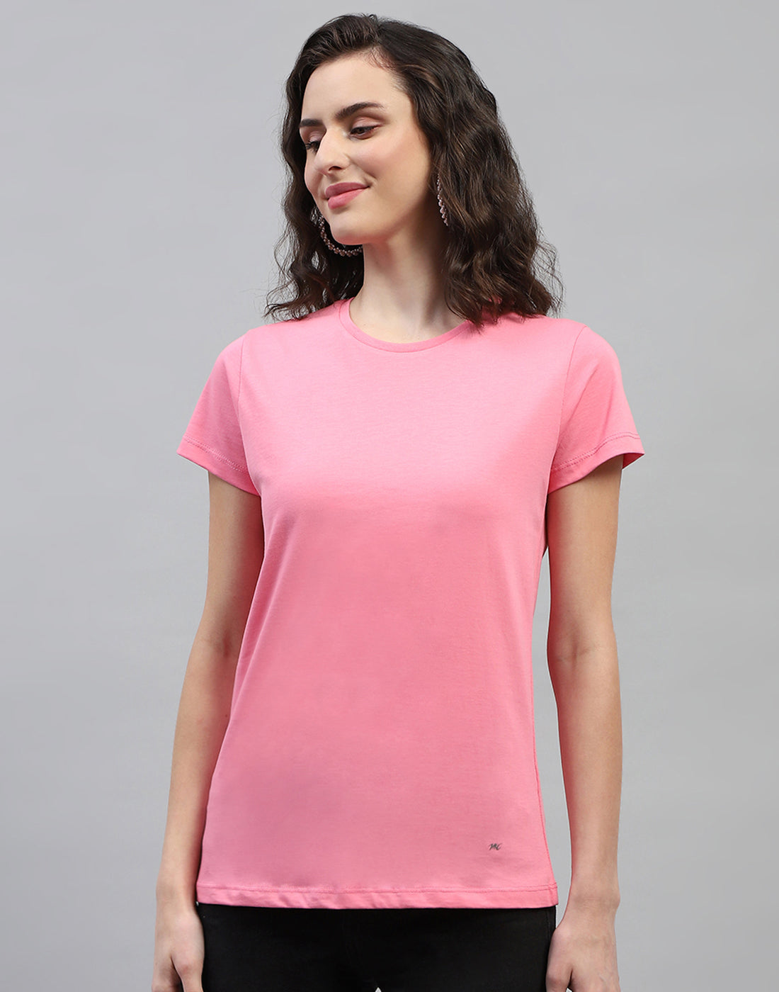 Women Off White & Pink Solid Round Neck Half Sleeve Top (Pack of 2)