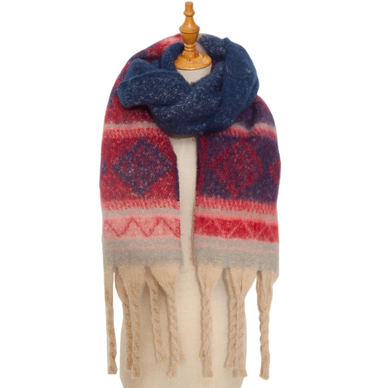Women's Casual Printing Color Block Polyester Scarf