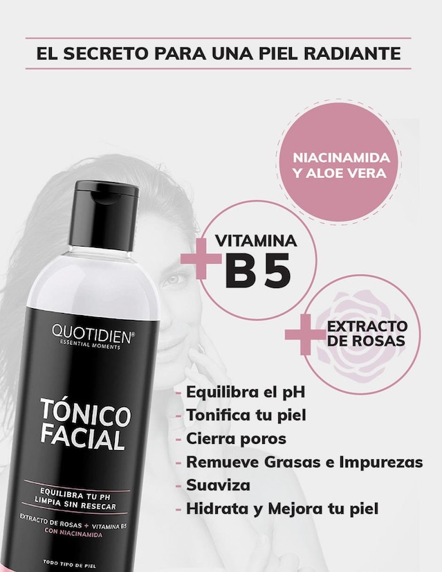 Kit Limpiador + Tónico + Serum Vitamina C + Acido Hialuronico Skin Care Suero Facial Quotidien