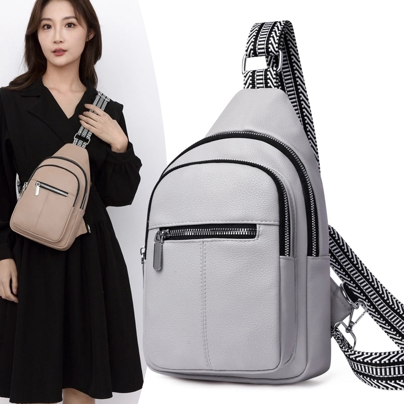Women's Basic Sports Solid Color Pu Leather Waist Bags