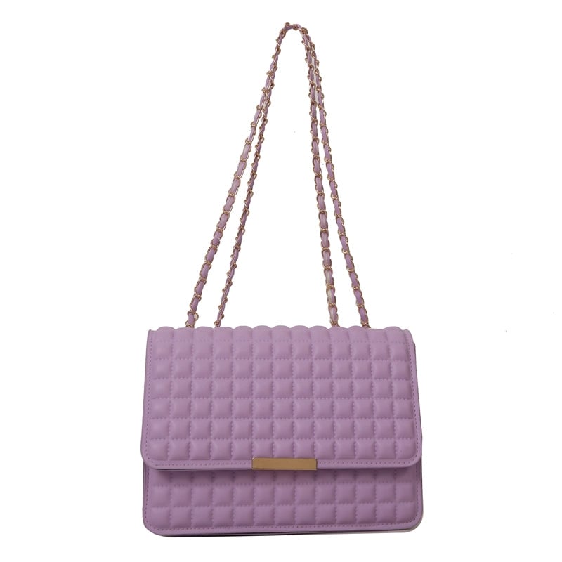 Women's Pu Leather Solid Color Streetwear Square Magnetic Buckle Shoulder Bag Crossbody Bag
