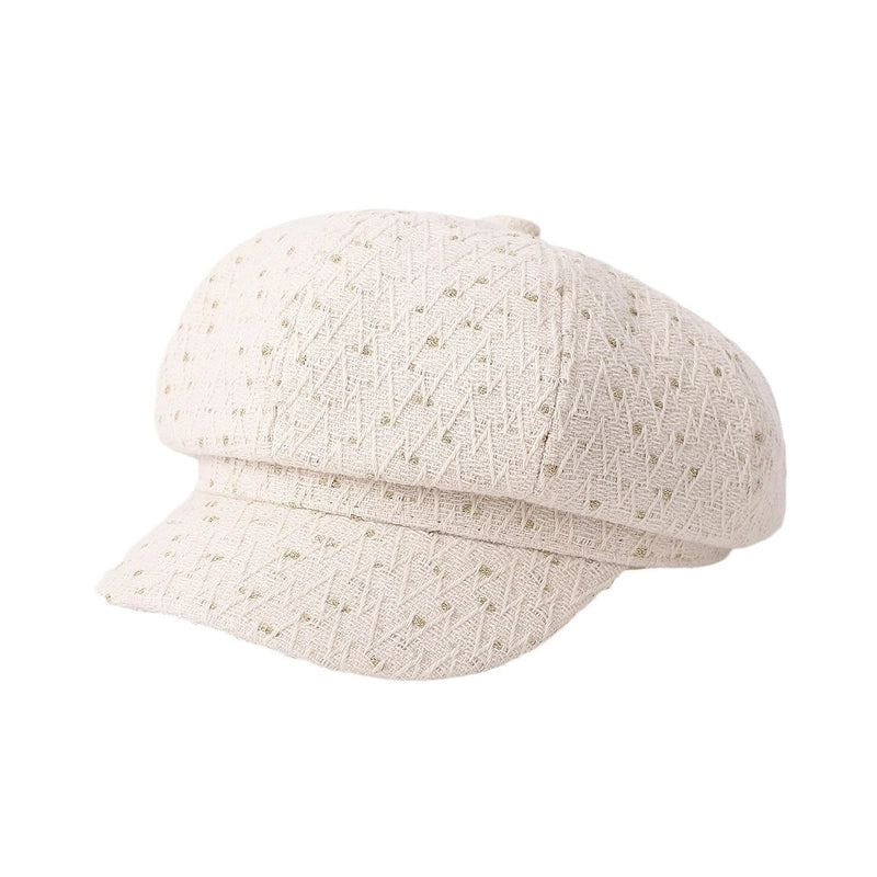 Women's Retro Printing Short Brim Beret Hat