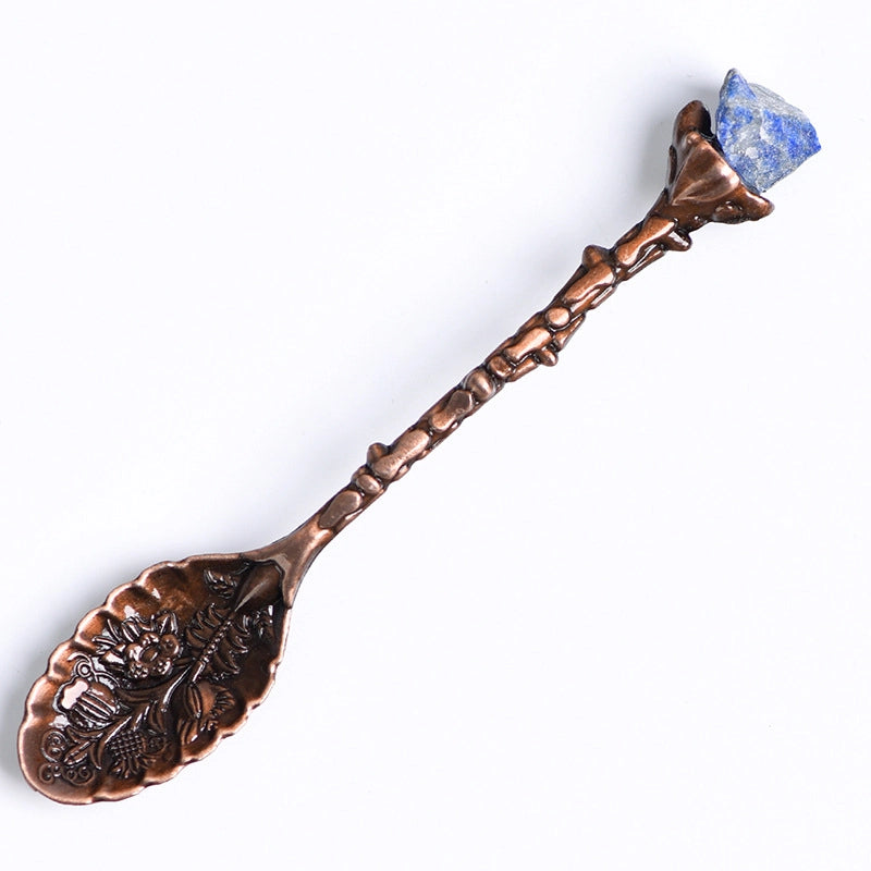 2 Pieces Elegant Lady Minimalist Geometric Crystal Spoon